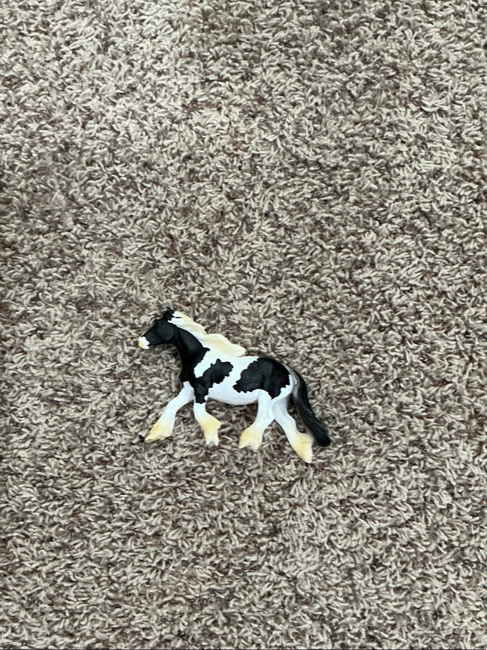 Black & White Horse Toy Figurine for Kids - Durable Play Animal